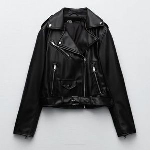 Zara Black Faux Leather Jacket US Small